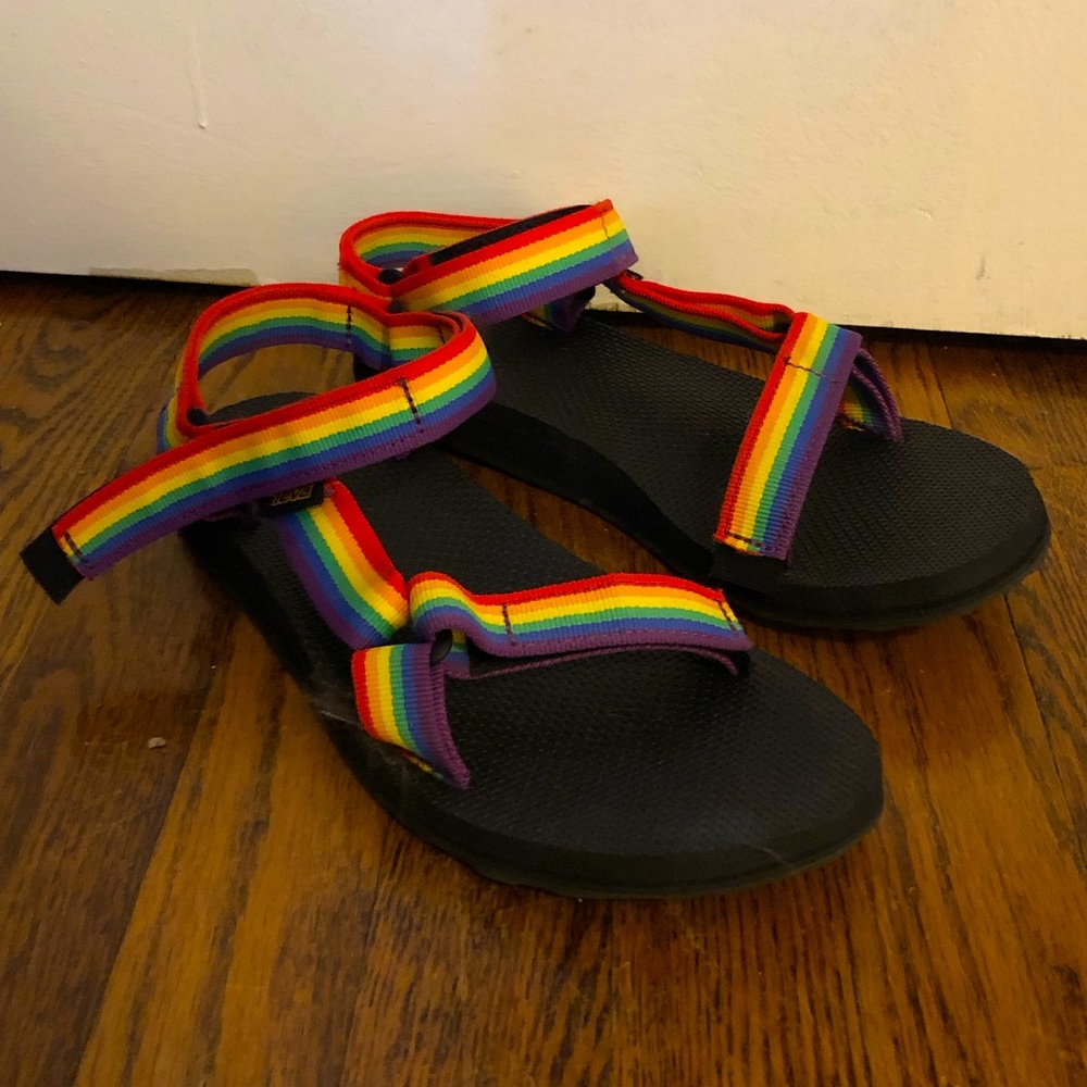 Teva Original rainbow pride sandals